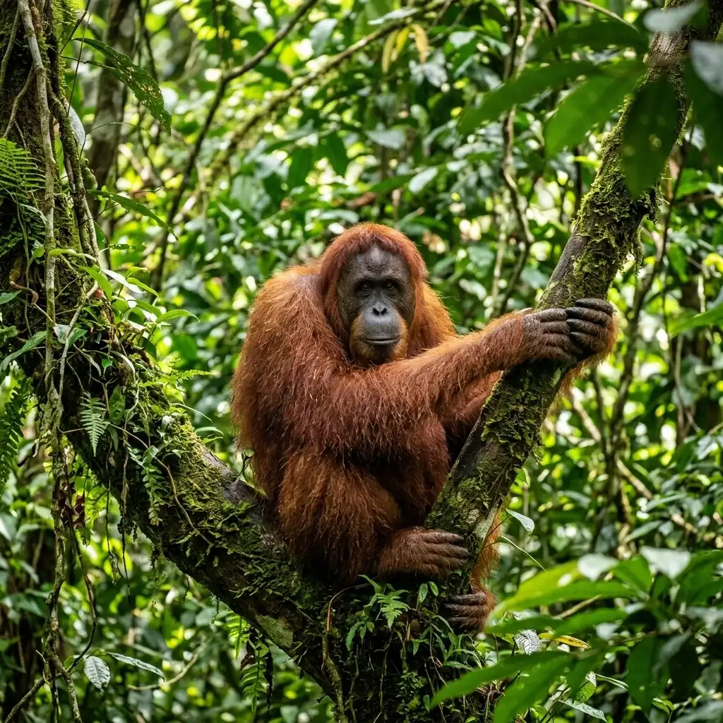 Orangutan liar di Taman Nasional Gunung Leuser